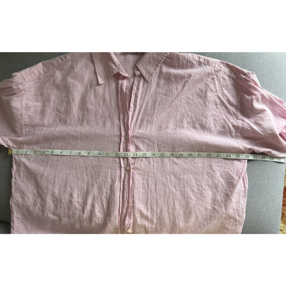 Pietro Brunelli Linen blend Italy maternity button down pink Shirt Size XL - Picture 5 of 9